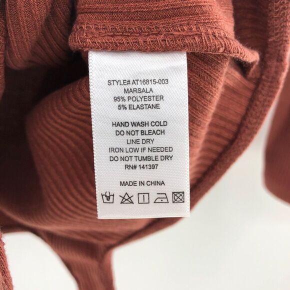 Astr 3/4 Sleeve Wide Neck Bodysuit MARSALA M‎ - Picture 3 of 6